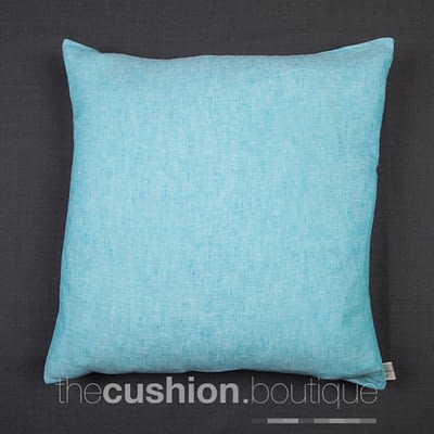 Pop of Chambray Blue with Linen cushion