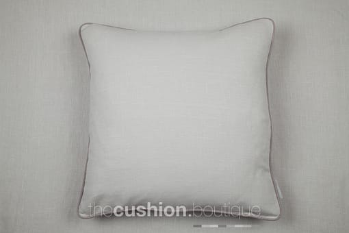 Classic elegant stonewashed linen handmade cushion in soft greys with piping detail