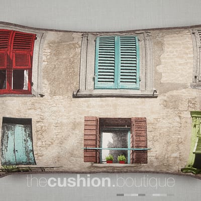 Featuring beautiful coloured French shutters
