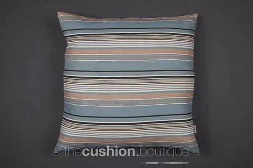 Cushion with subtle shades of blue & beige stripes