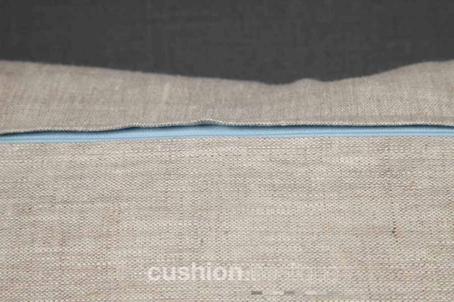 Blue zip to complement the Chambray Blue cushion front